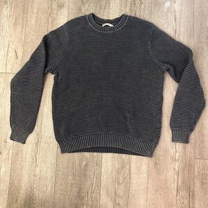 Men’s Marine Layer Gray Crewneck Ribbed Sweater 100% Cotton Medium